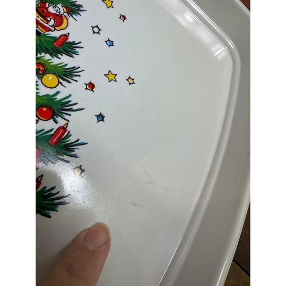 Ullman Co. Vintage Plastic Cookie Tray Platter Plate Christmas Tree & Presents - Picture 3 of 13